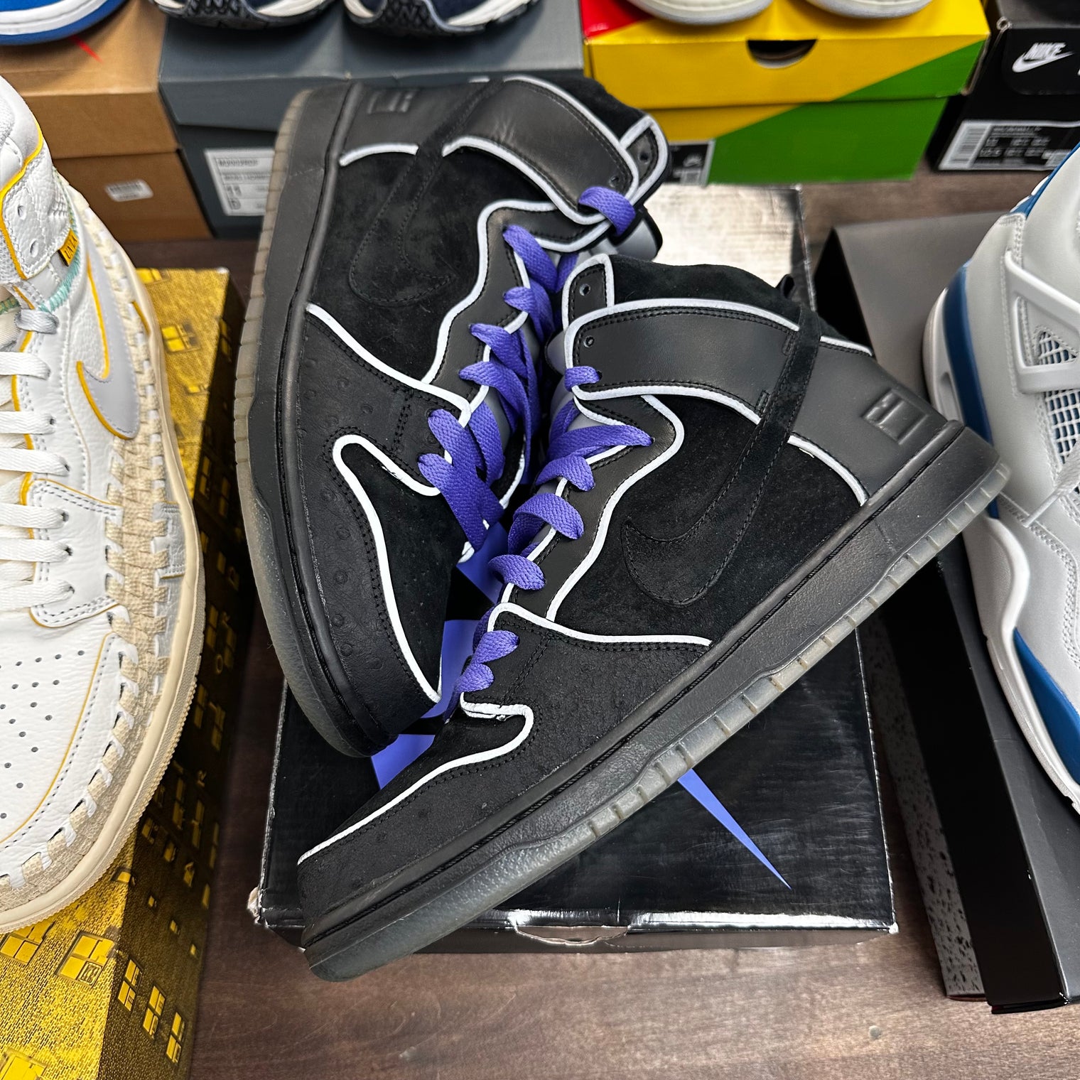 Black Purple Box SB Dunk High (USED)