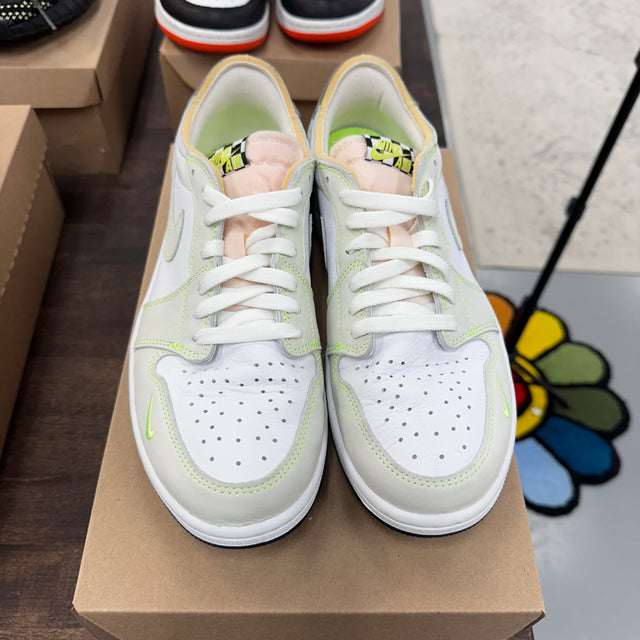 White Ghost Green Black Jordan 1 Low OG (USED,No Box)