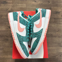 Snakeskin Washed Teal Bleached Coral Nike Dunk Low (USED)