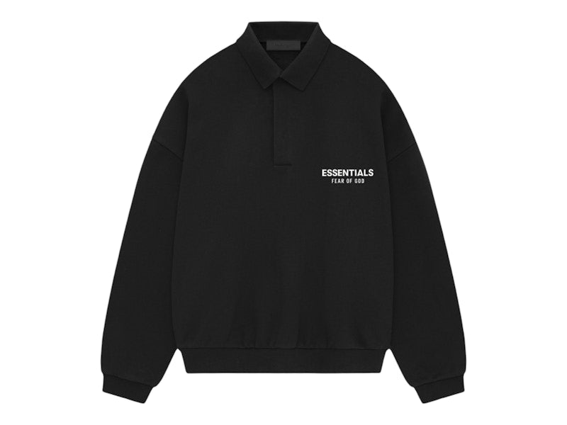 Fear of God Essentials Fleece Polo (FW24) Black