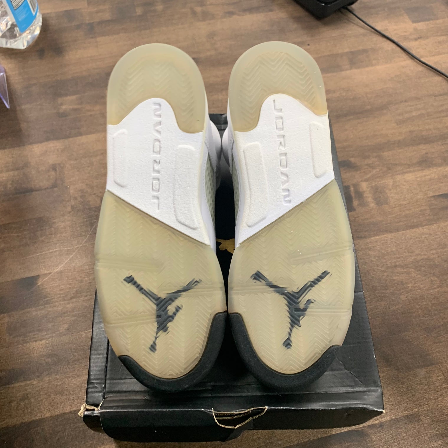 (GS) White Metallic Jordan 5