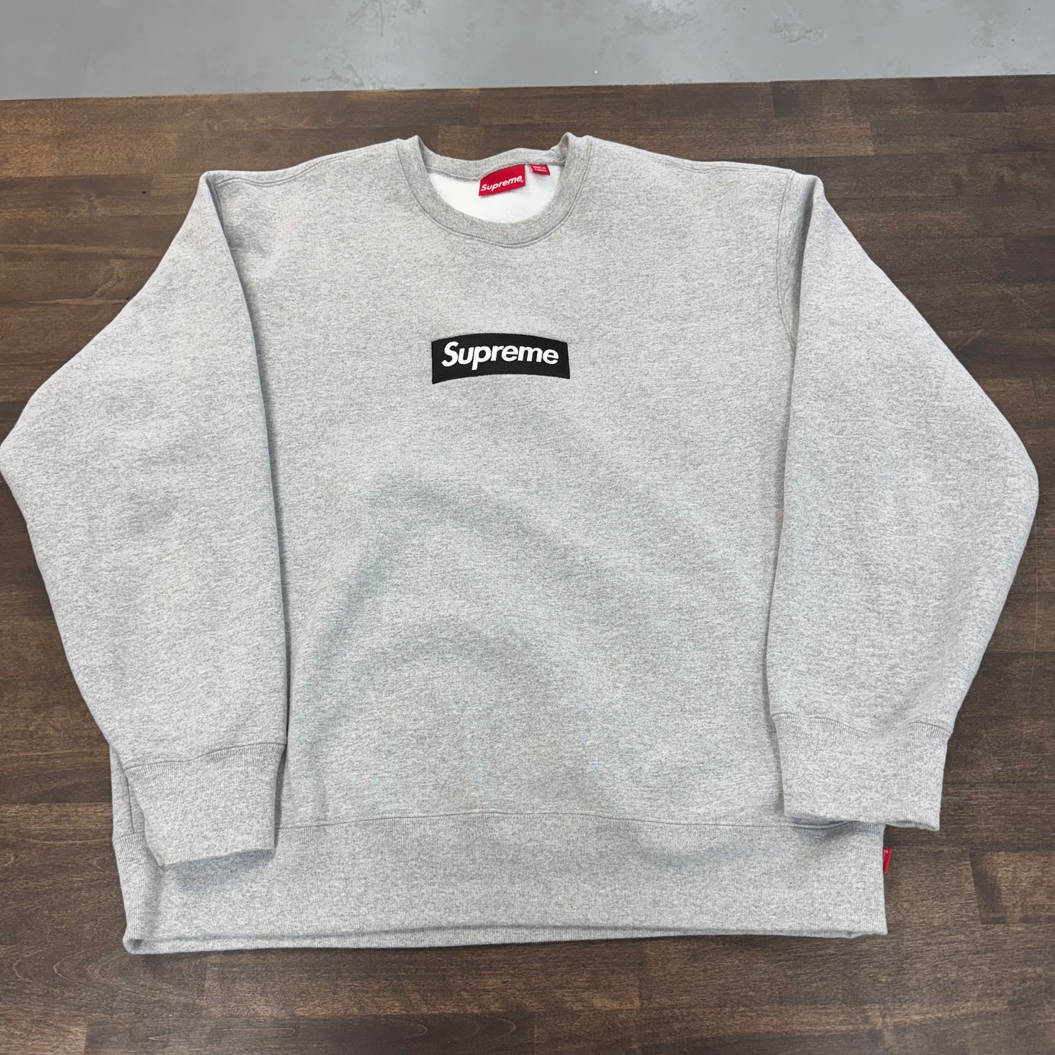 Supreme Box Logo Crewneck Heather Grey (FW22) (USED)