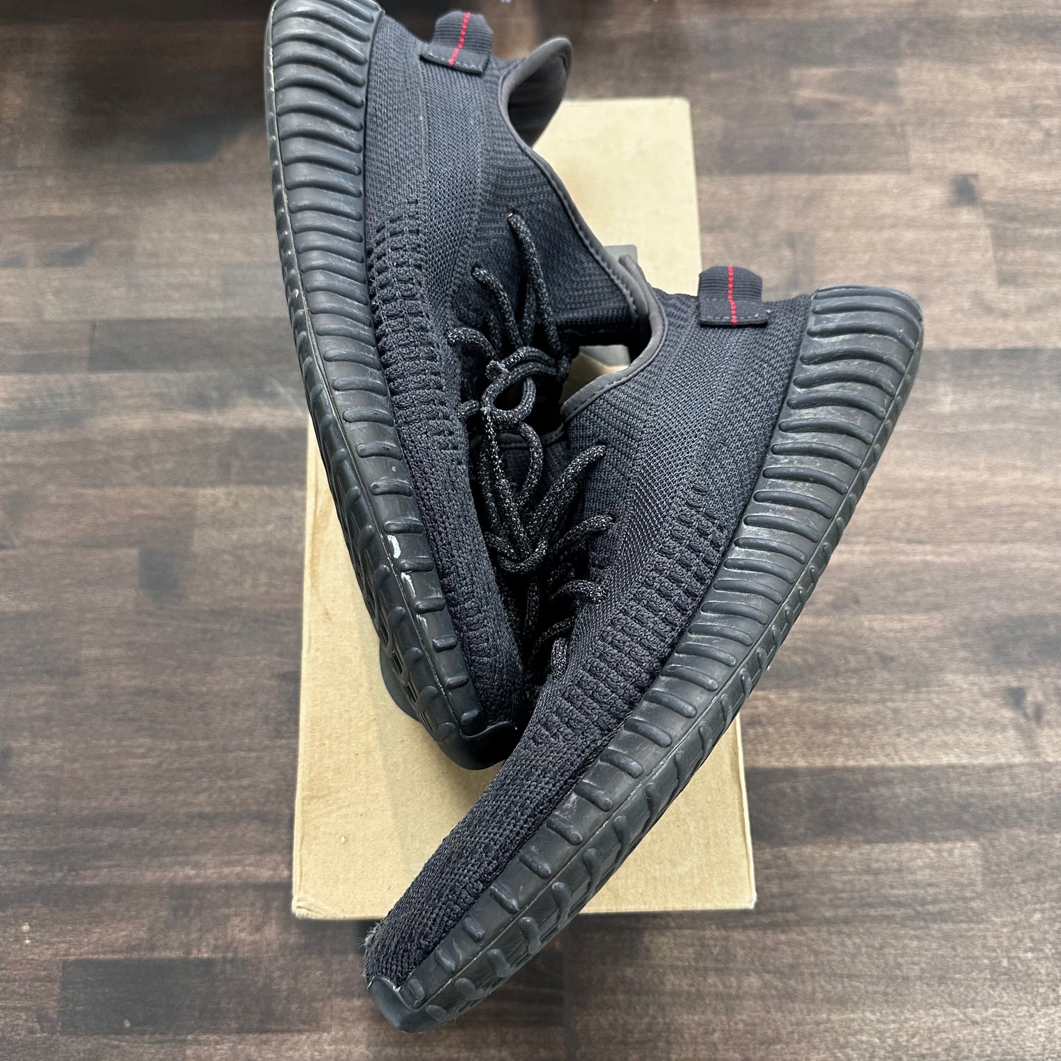 Black Static Yeezy 350 (USED, No Box)