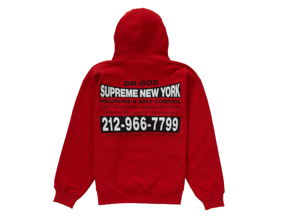 On God Supreme Hoodie Burnt Red