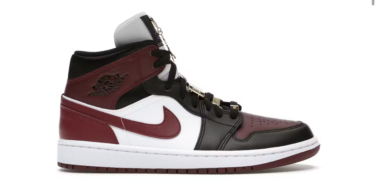 (W) Black Dark Beetroot Jordan 1 Mid SE