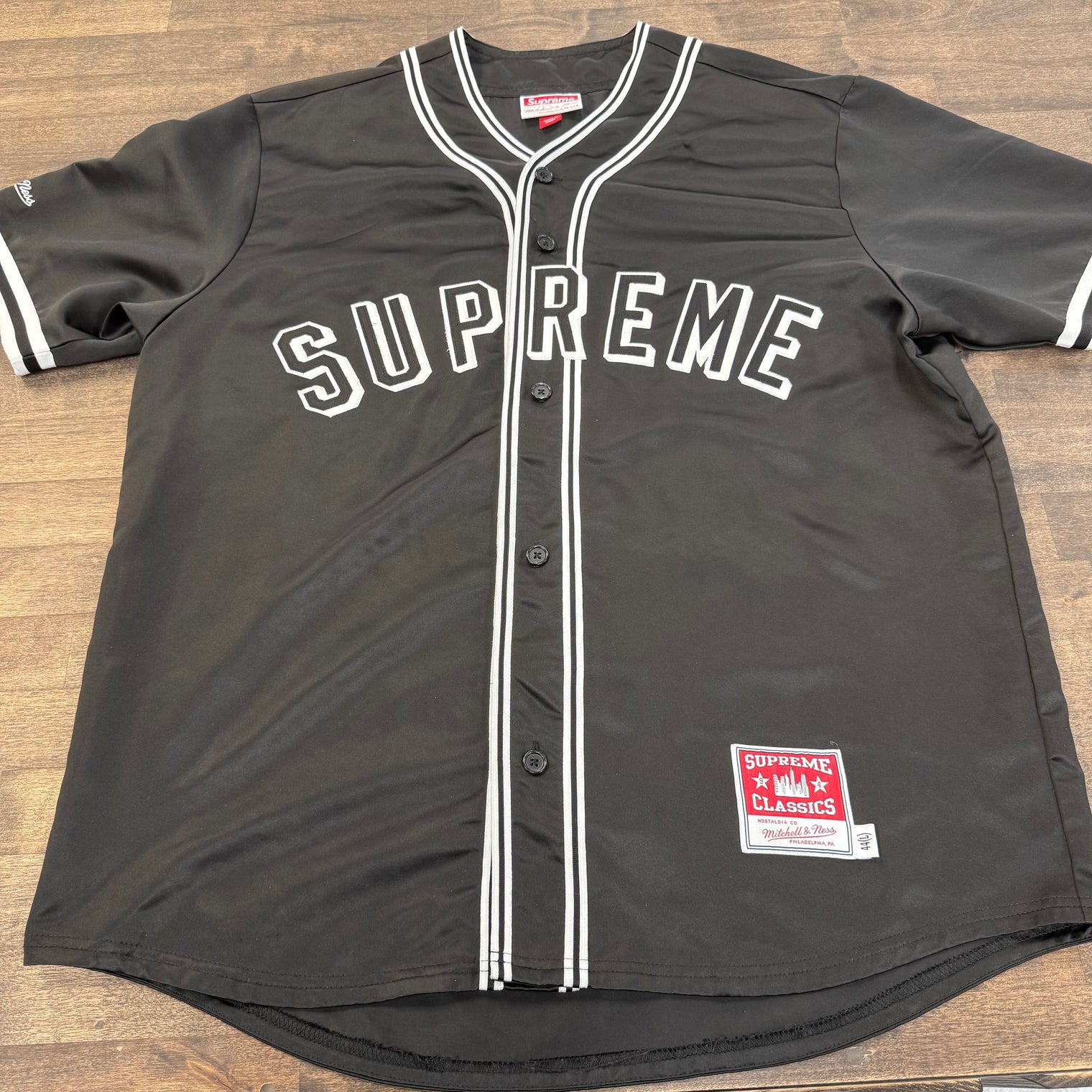 Supreme Mitchell & Ness Satin Baseball Jersey (USED)