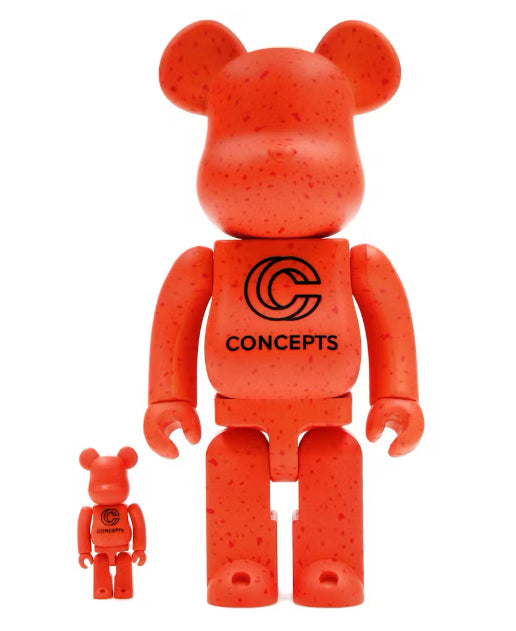 Bearbrick Concepts Orange Lobster 100% & 400% Set (Displayed)