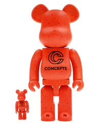 Bearbrick Concepts Orange Lobster 100% & 400% Set (Displayed)