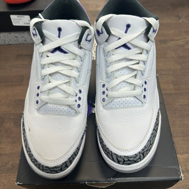 Dark Iris Jordan 3 (USED,No Insole)