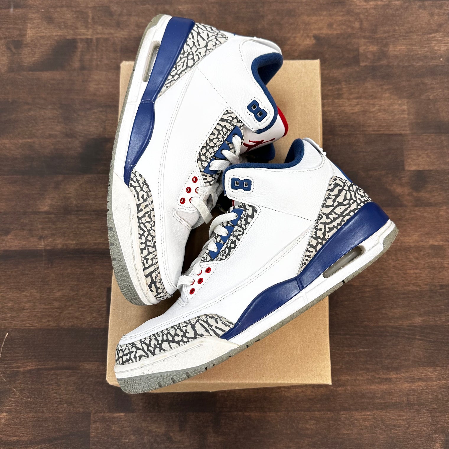 True Blue Jordan 3 Retro (USED,NO BOX)