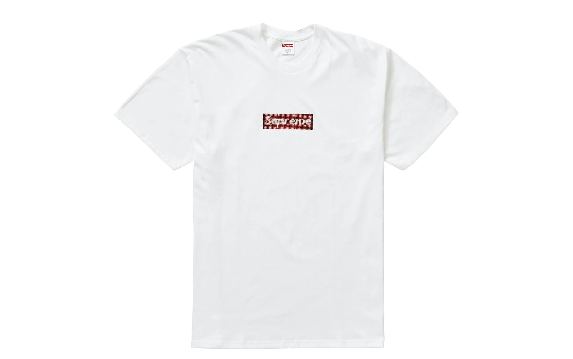 Supreme Swarovski Box Logo Tee White