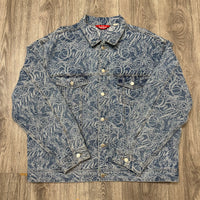 Supreme Script Jacquard Denim Trucker Jacket (USED)