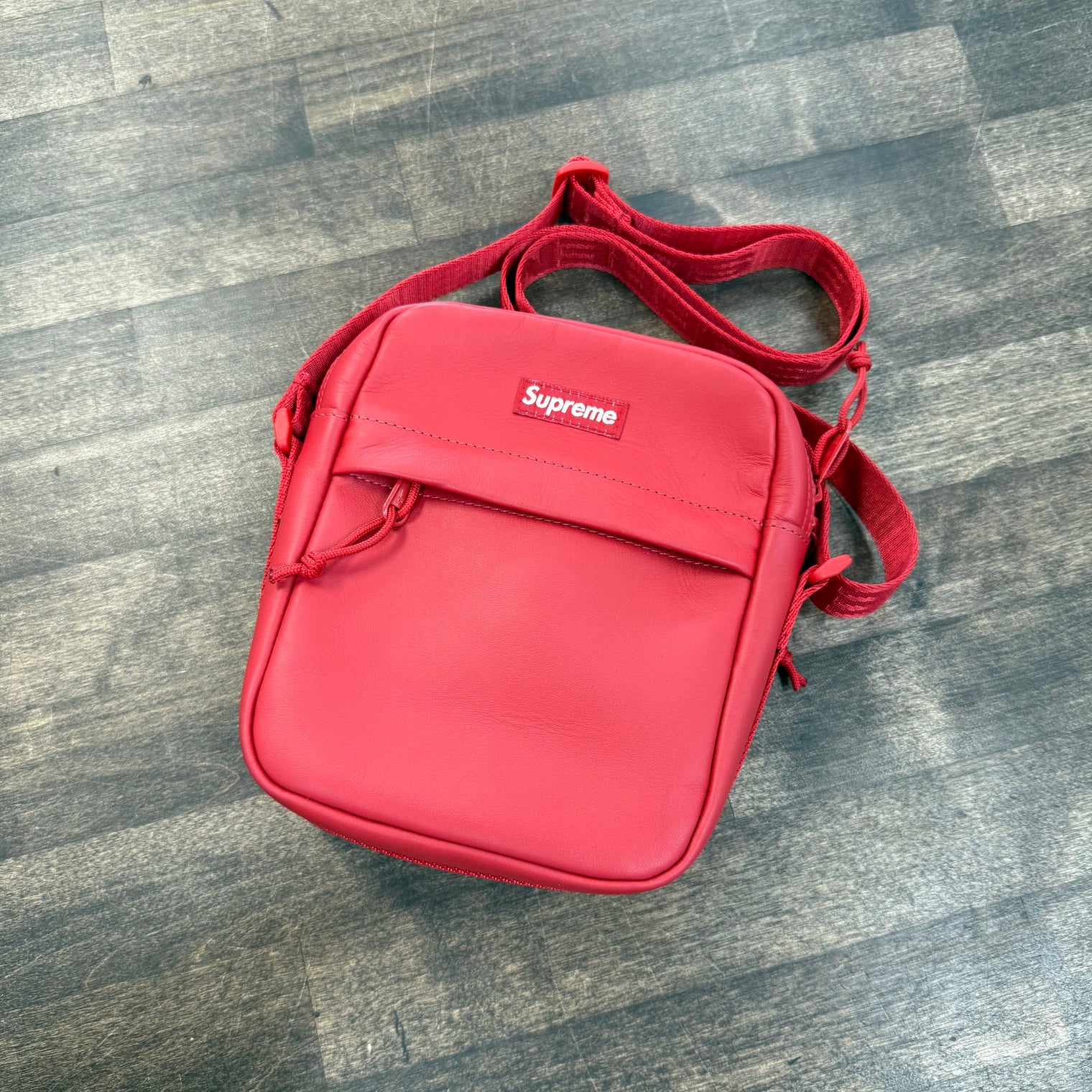Supreme Leather Shoulder Bag Red (USED)