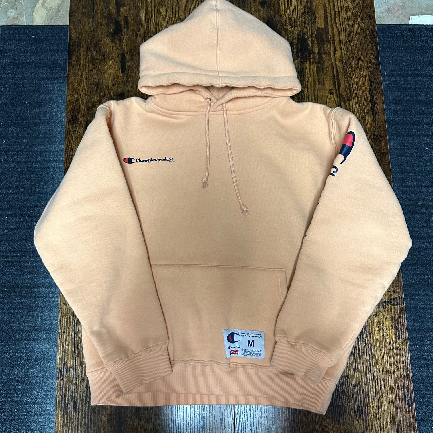 Supreme Champion Hoodie Peach (Used)