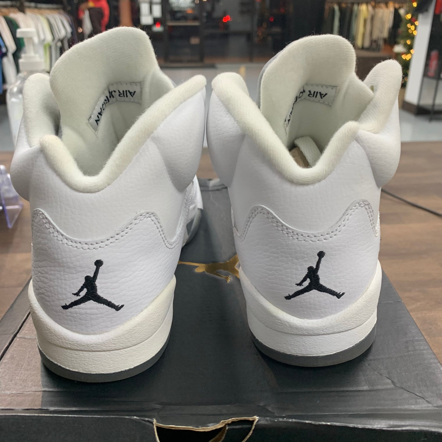 (GS) White Metallic Jordan 5