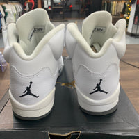 (GS) White Metallic Jordan 5