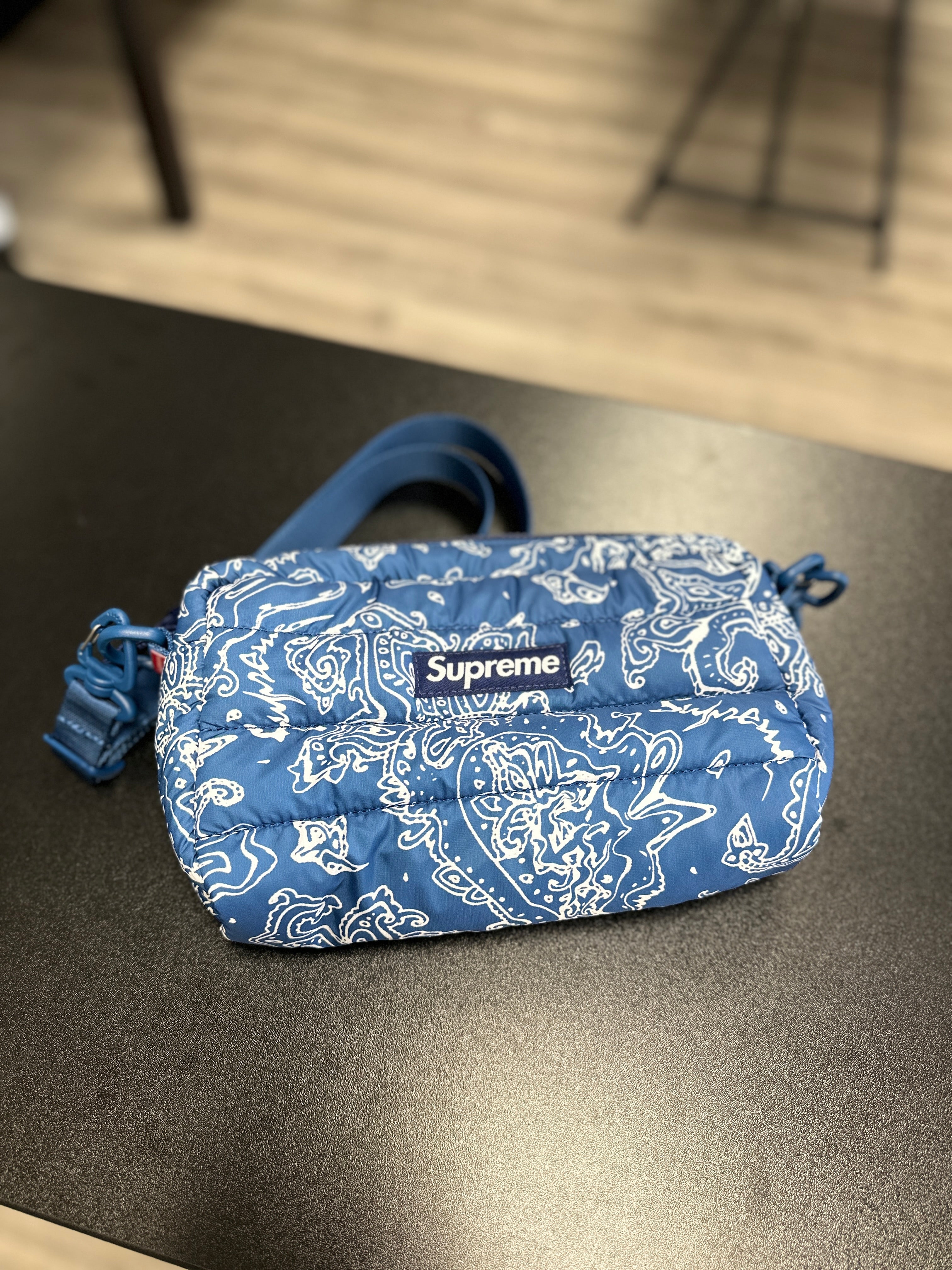 Supreme Paisley Puffer Shoulder Bag Blue (Used)