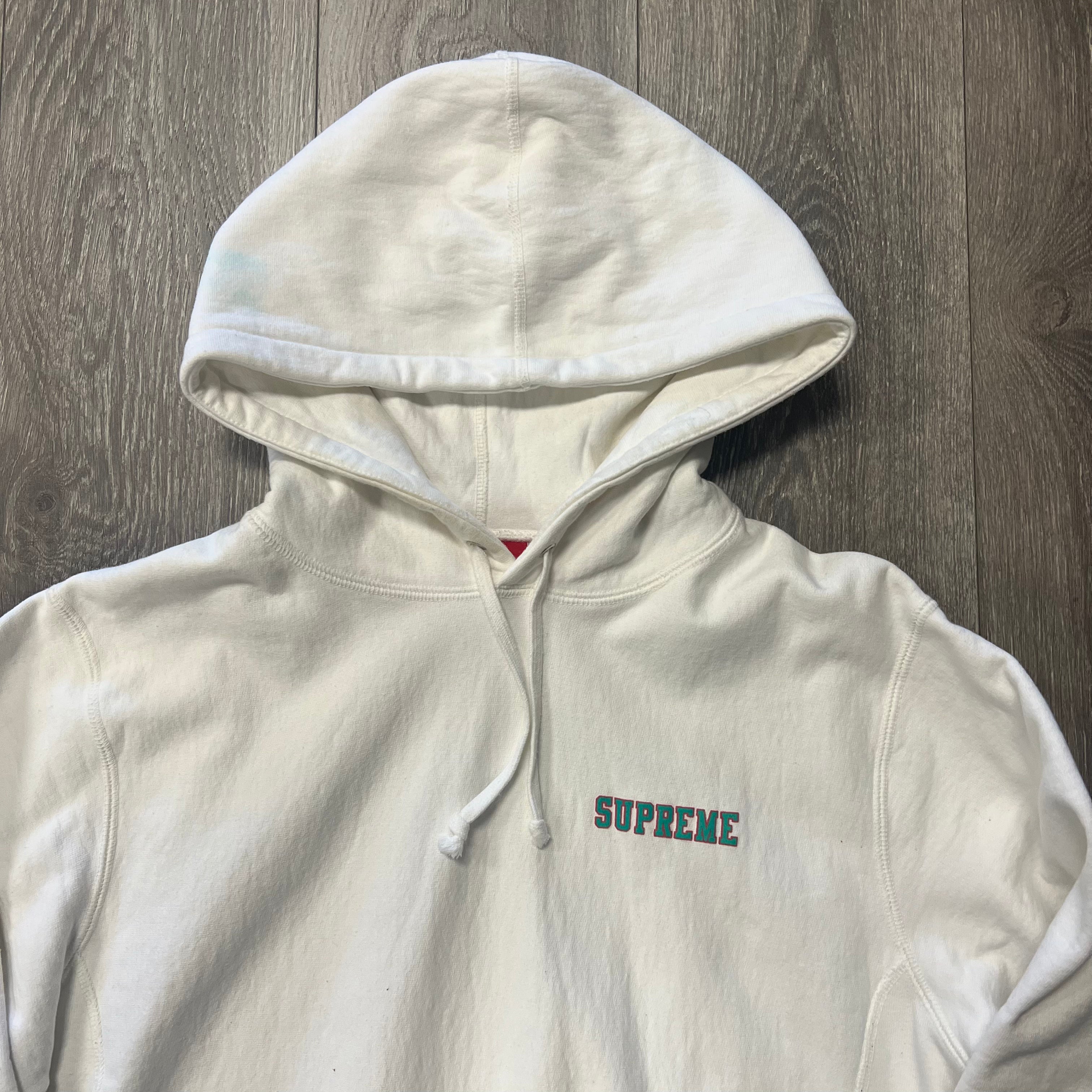 Supreme striped cuff hooded 2025 sweatshirt