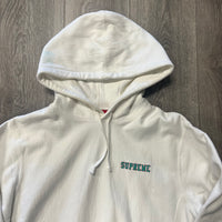 Supreme Striped Cuff Hoodie White (USED)