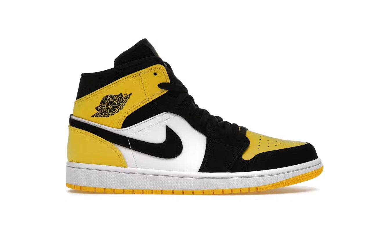 Yellow Toe Black Jordan 1 Mid