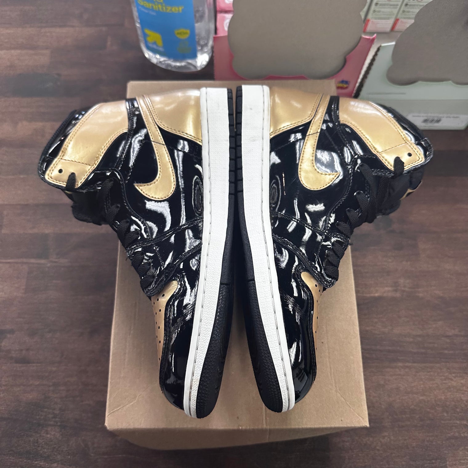 Patent Gold Toe Jordan 1 High (USED, No Box, No Insoles)