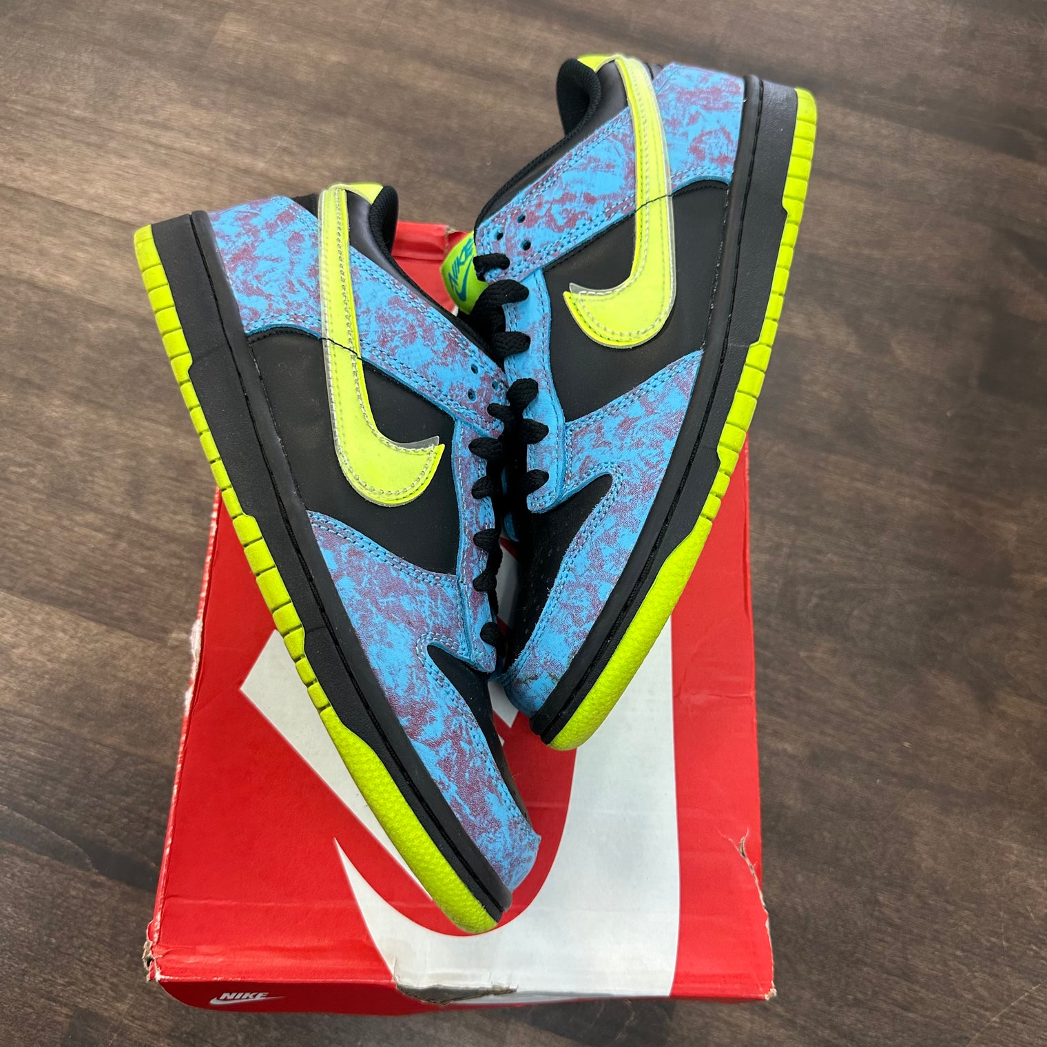 Nike Dunk Low Acid Wash Baltic Blue Volt (GS) (USED)