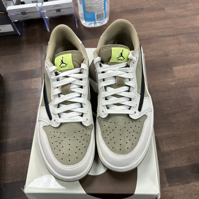 Neutral Olive Travis Scott Jordan 1 Low Golf (USED)