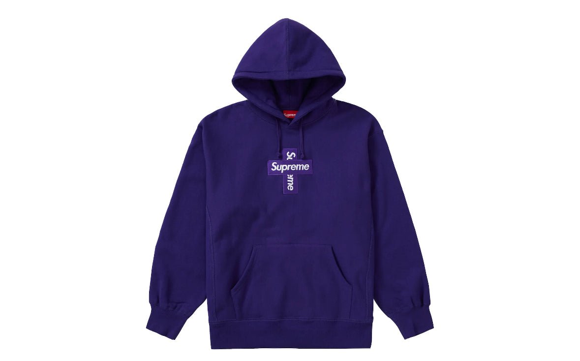 Supreme Cross Logo Hoodie Purple