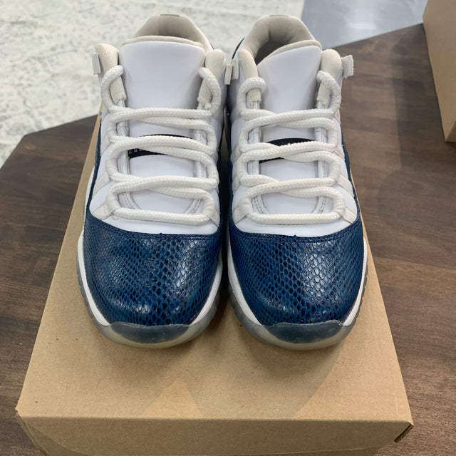 Navy Snakeskin Jordan 11 Low (USED,No Box)