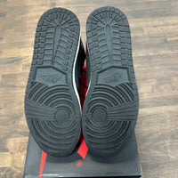 Black Satin Gym Red Jordan 1 High (USED)