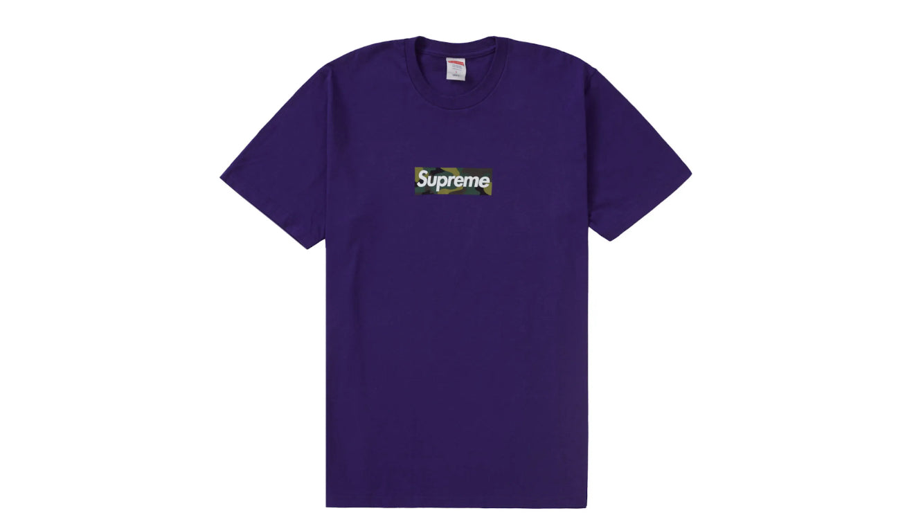 Purple Supreme Camo Box Logo Tee (FW23)