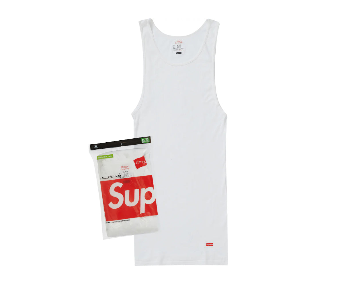 Supreme Hanes Tagless Tank Top (3 Pack) White