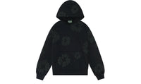 Black Monochrome Denim Tear Hoodie