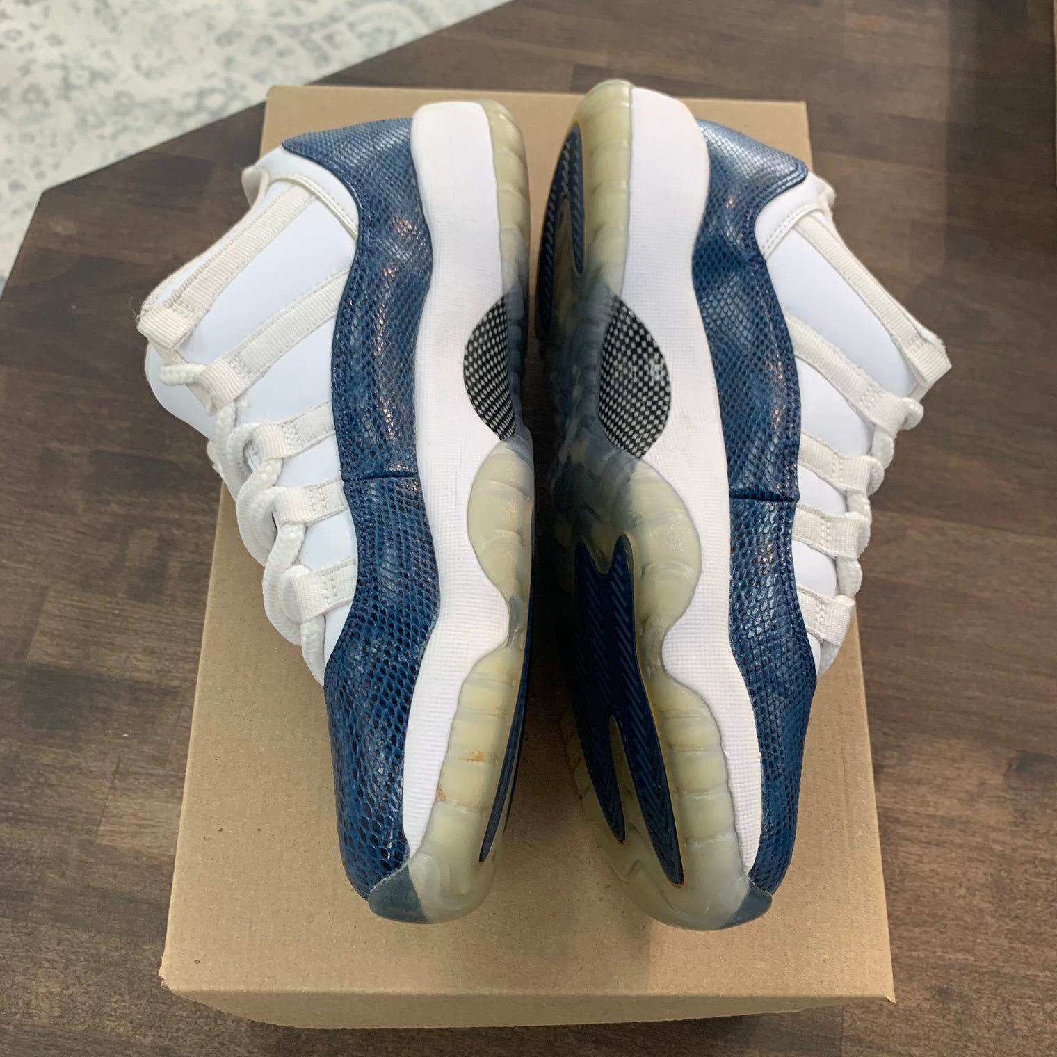 Navy Snakeskin Jordan 11 Low (USED,No Box)