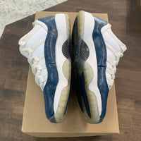 Navy Snakeskin Jordan 11 Low (USED,No Box)