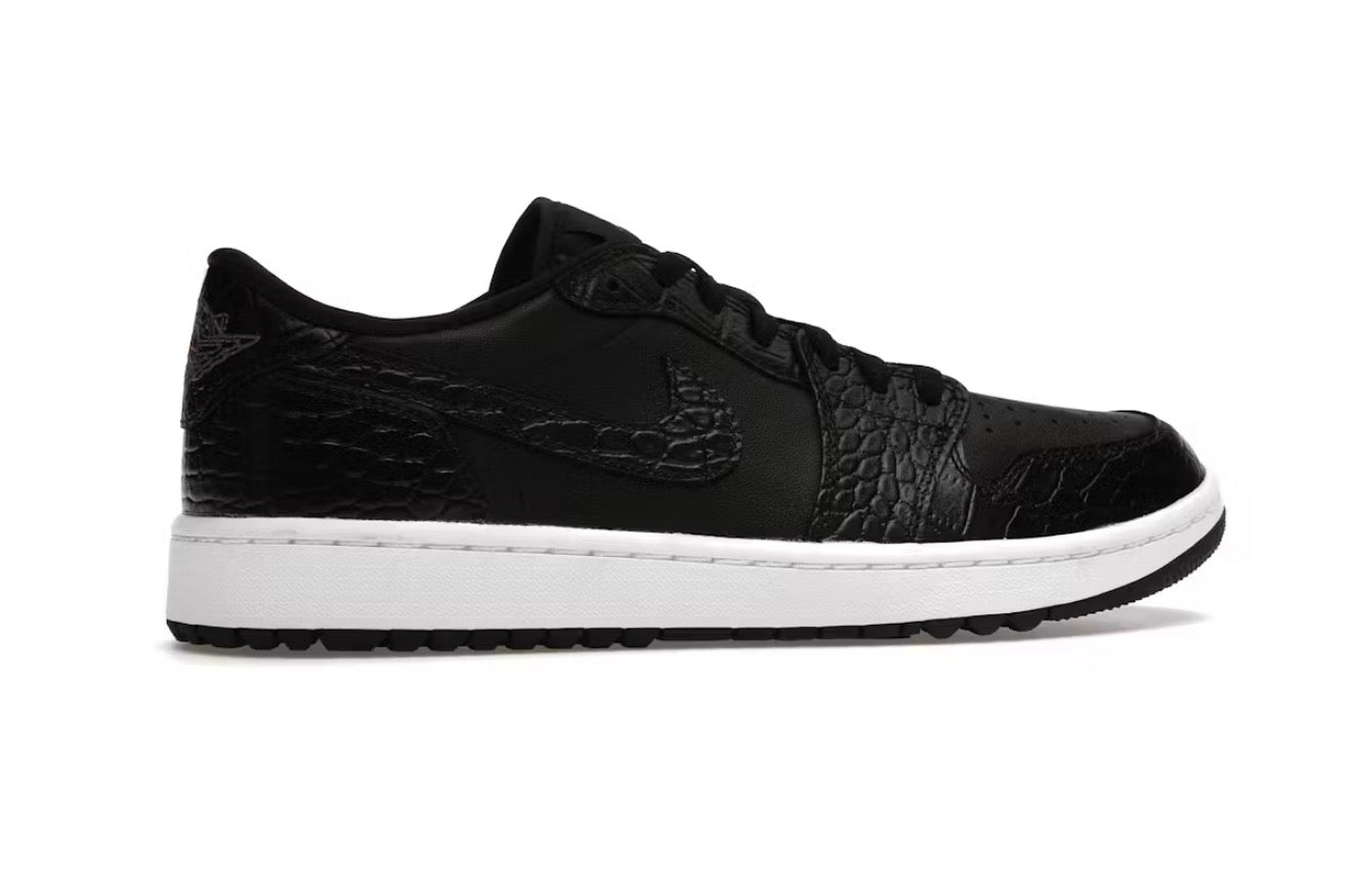 Black Croc Jordan 1 Low Golf