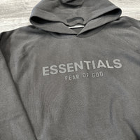 Essentials Off Black Raglan Hoodie Heavy Weight