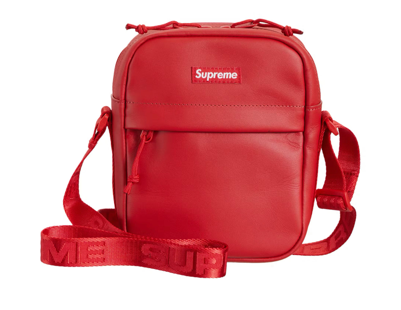 Supreme Leather Shoulder Bag Red