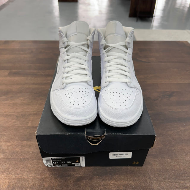 Triple White Jordan 1 Mid (USED)