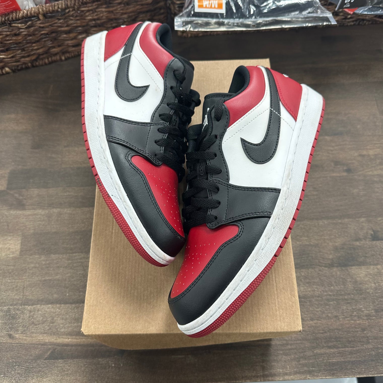 Bred Toe Jordan 1 Low (USED,NO BOX)