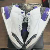 Dark Iris Jordan 3 (USED,No Insole)