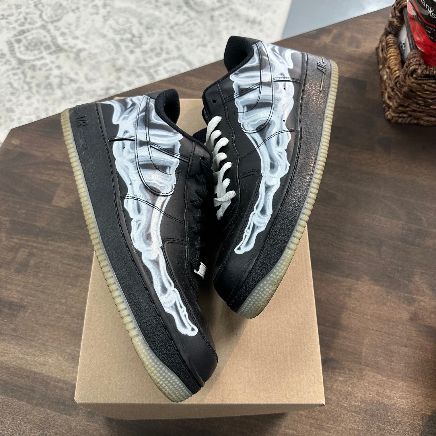 Black Skeleton Air Force 1 Low (USED, No Box)