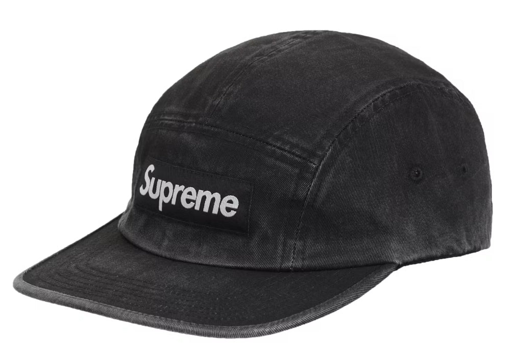 Washed Chino Twill Supreme Camp Cap Black