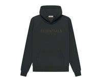 Essentials Off Black Raglan Hoodie Heavy Weight