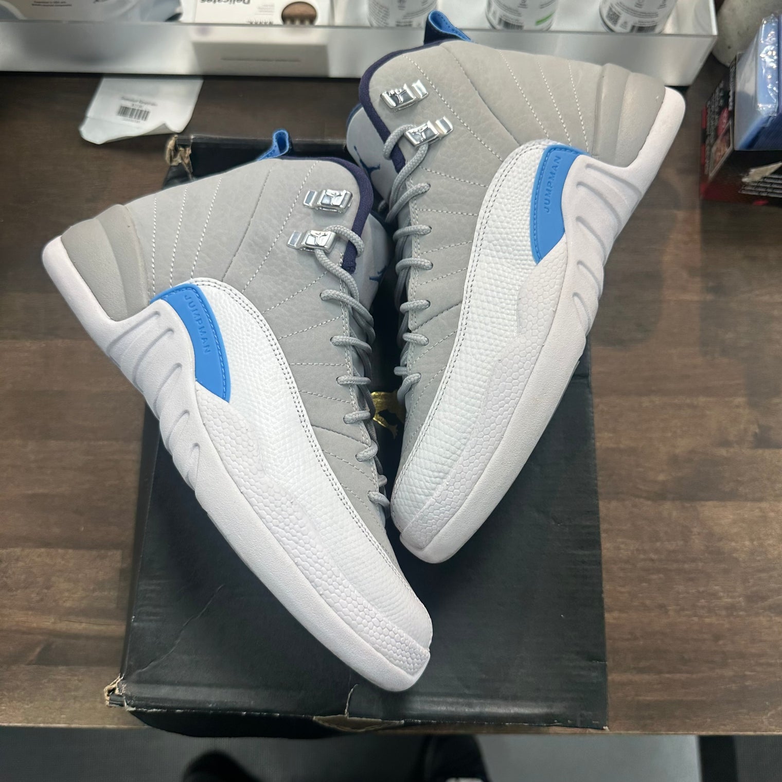 (GS) Grey University Blue Jordan 12 (USED)