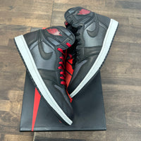 Black Satin Gym Red Jordan 1 High (USED)