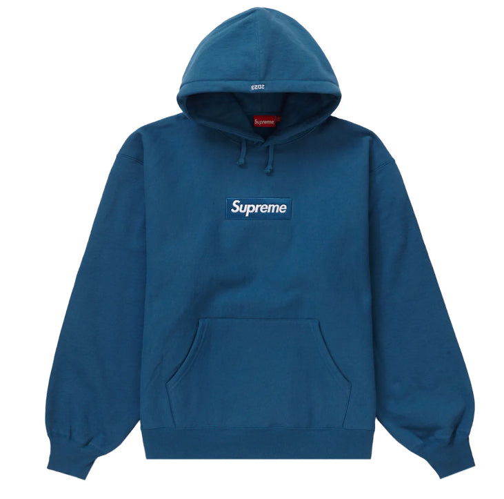 Supreme Box Logo Hoodie Blue FW23