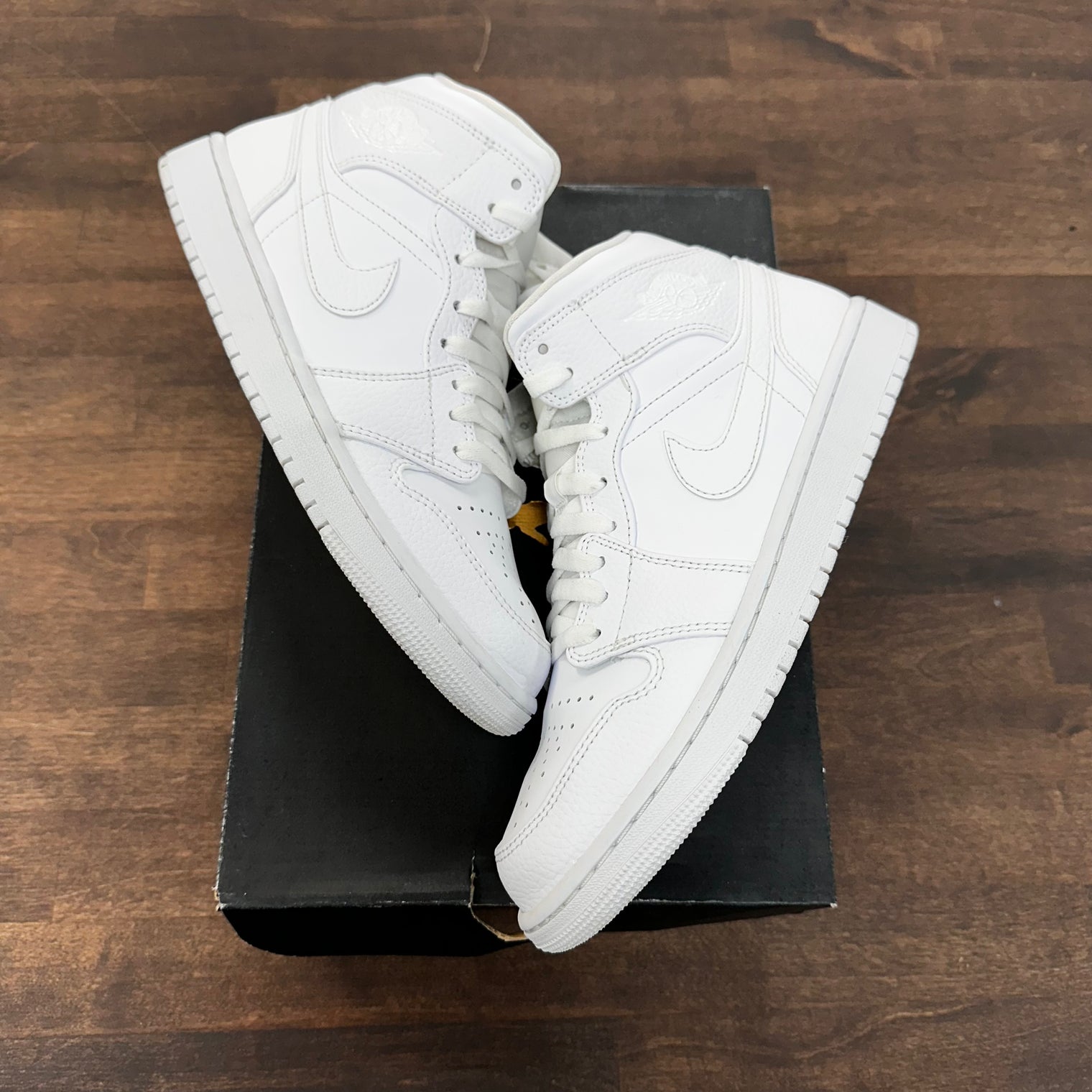Triple White Jordan 1 Mid (USED)