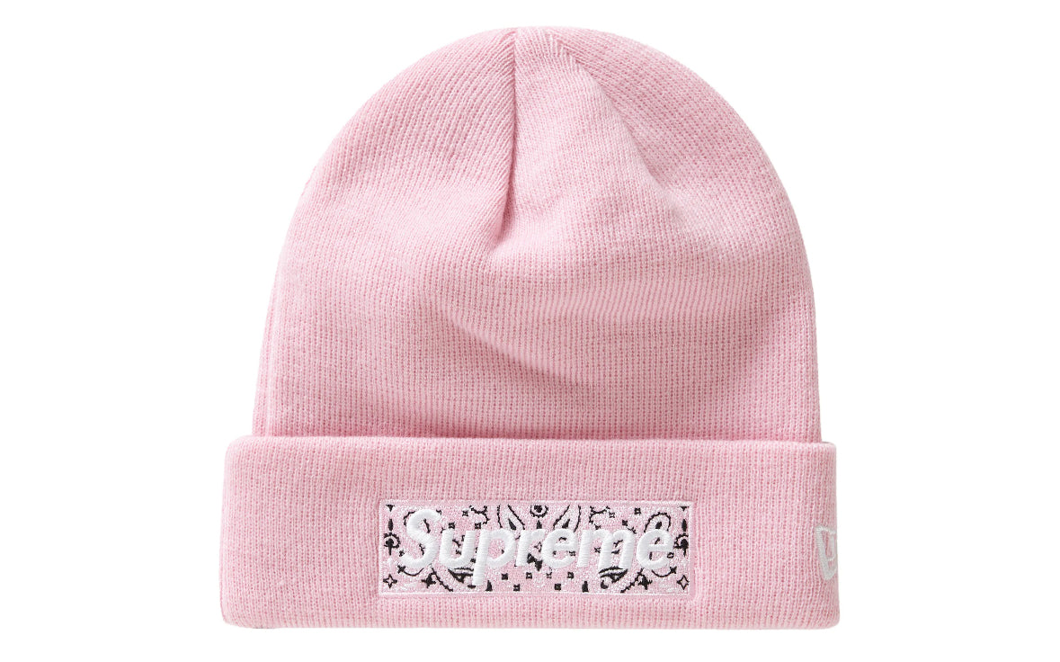 Supreme Bandana Box Logo Beanie Pink