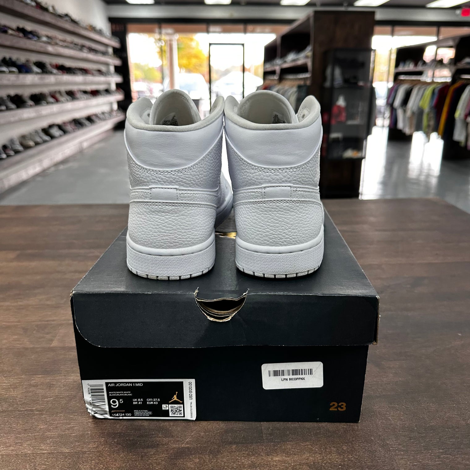 Triple White Jordan 1 Mid (USED)